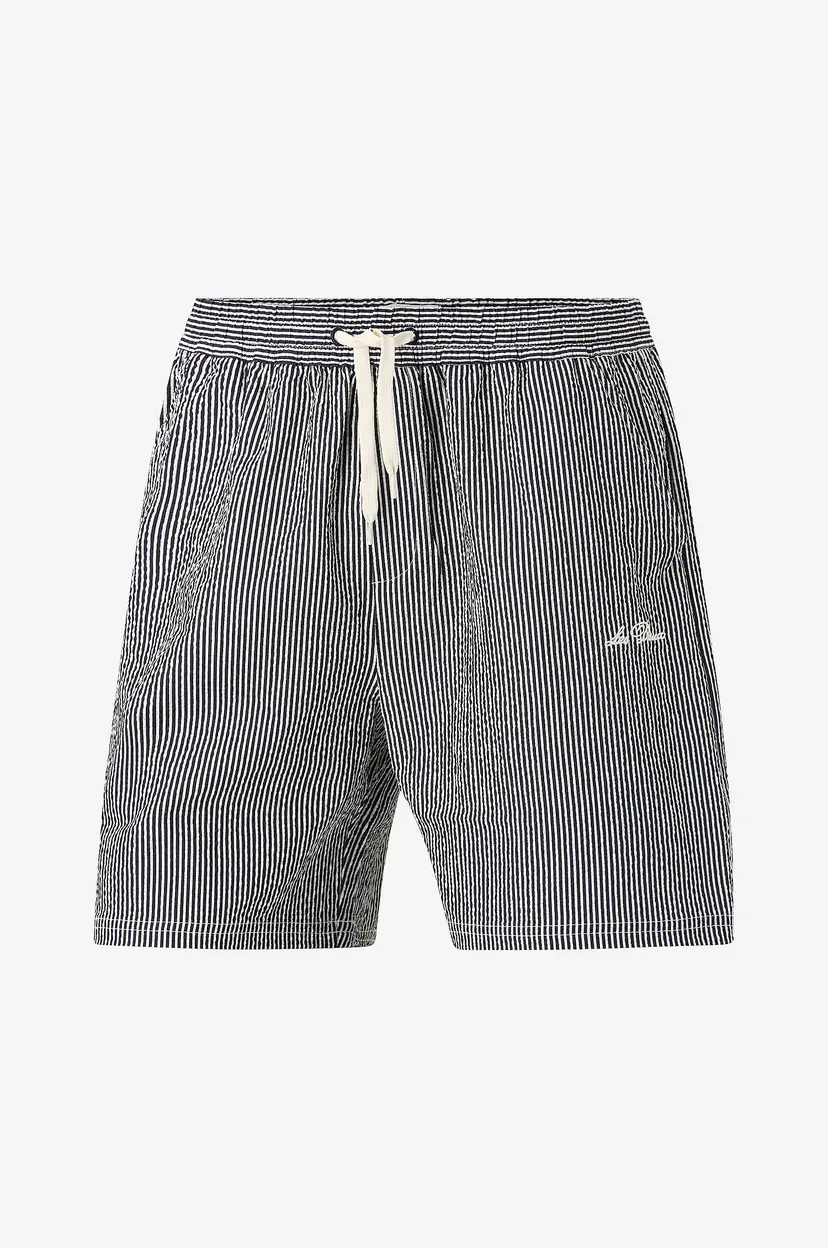 Les Deux Badeshorts Stan Stripe Seersucker - Svart