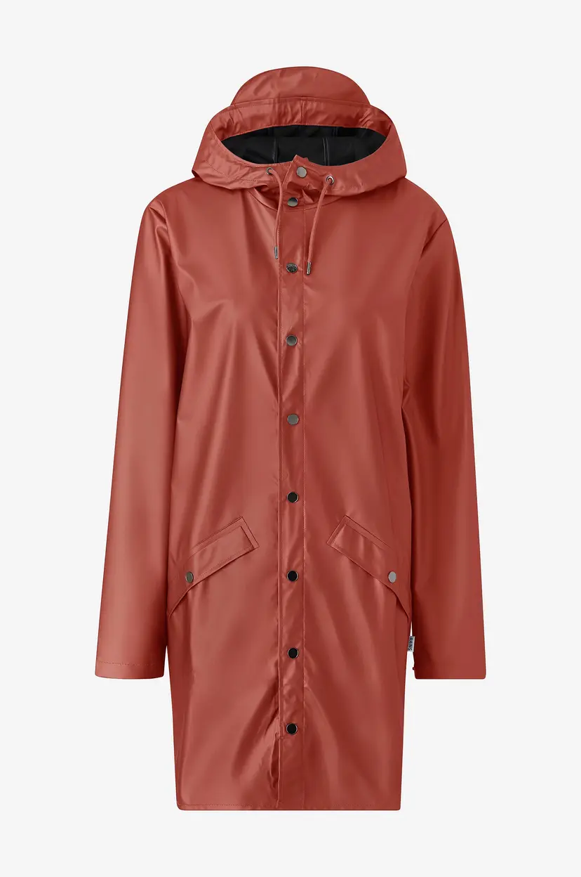 Rains Regnjakke Long Jacket - Rød