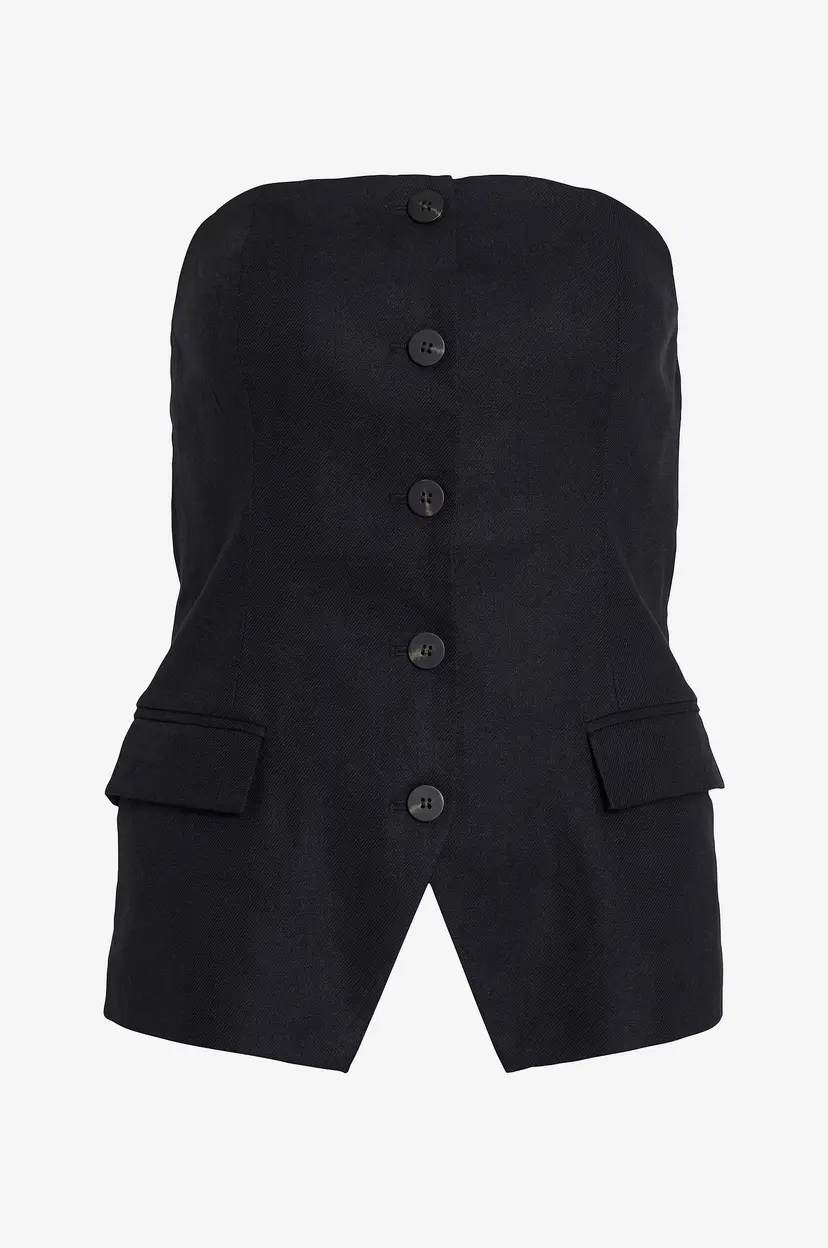 Vila Topp viPockey S/L Tailored Top - Svart