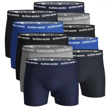 Björn Borg Björn Borg 10P Essential Shorts Solids Blå/Grå bomull X-Small Herre
