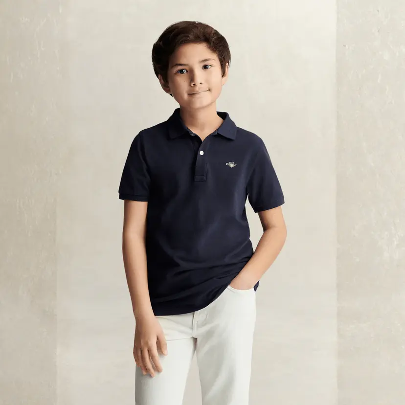 GANT Gant - Pique Shield Jr SS Polo Evening Blue
