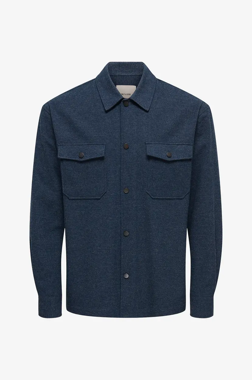 Only & Sons Overtreksskjorte Onsmark Brushed 0353 Overshirt - Blå