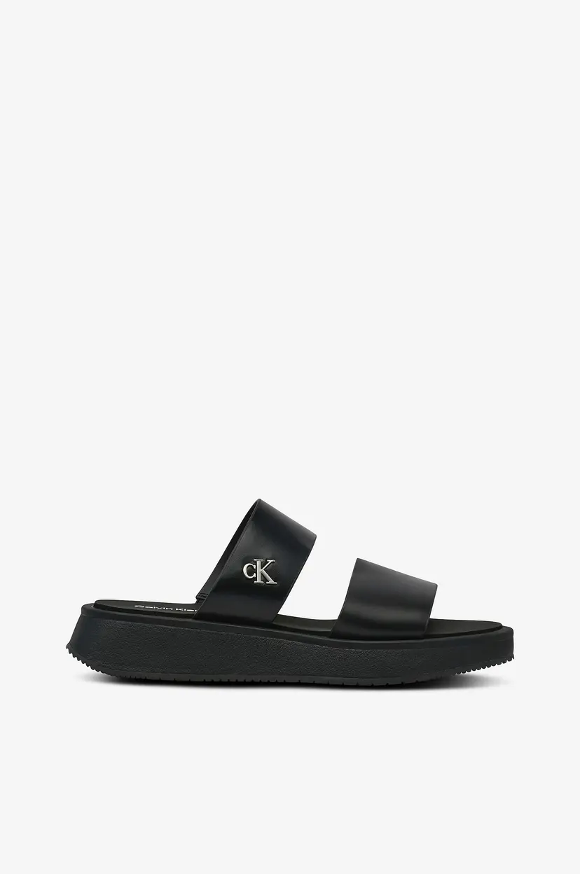 Calvin Klein Sandaler Sandal Slide Double Strap - Svart