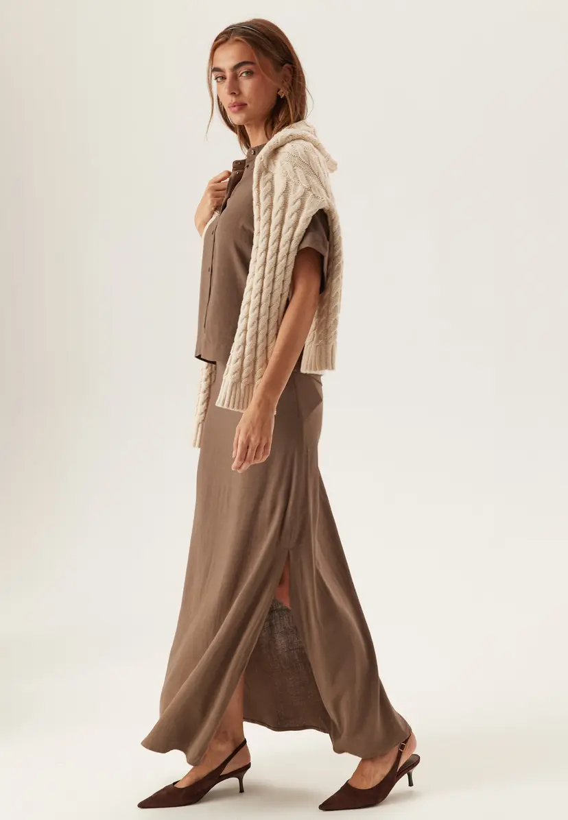 Selected Slfviva Hw Ankle Linen Blend Skirt