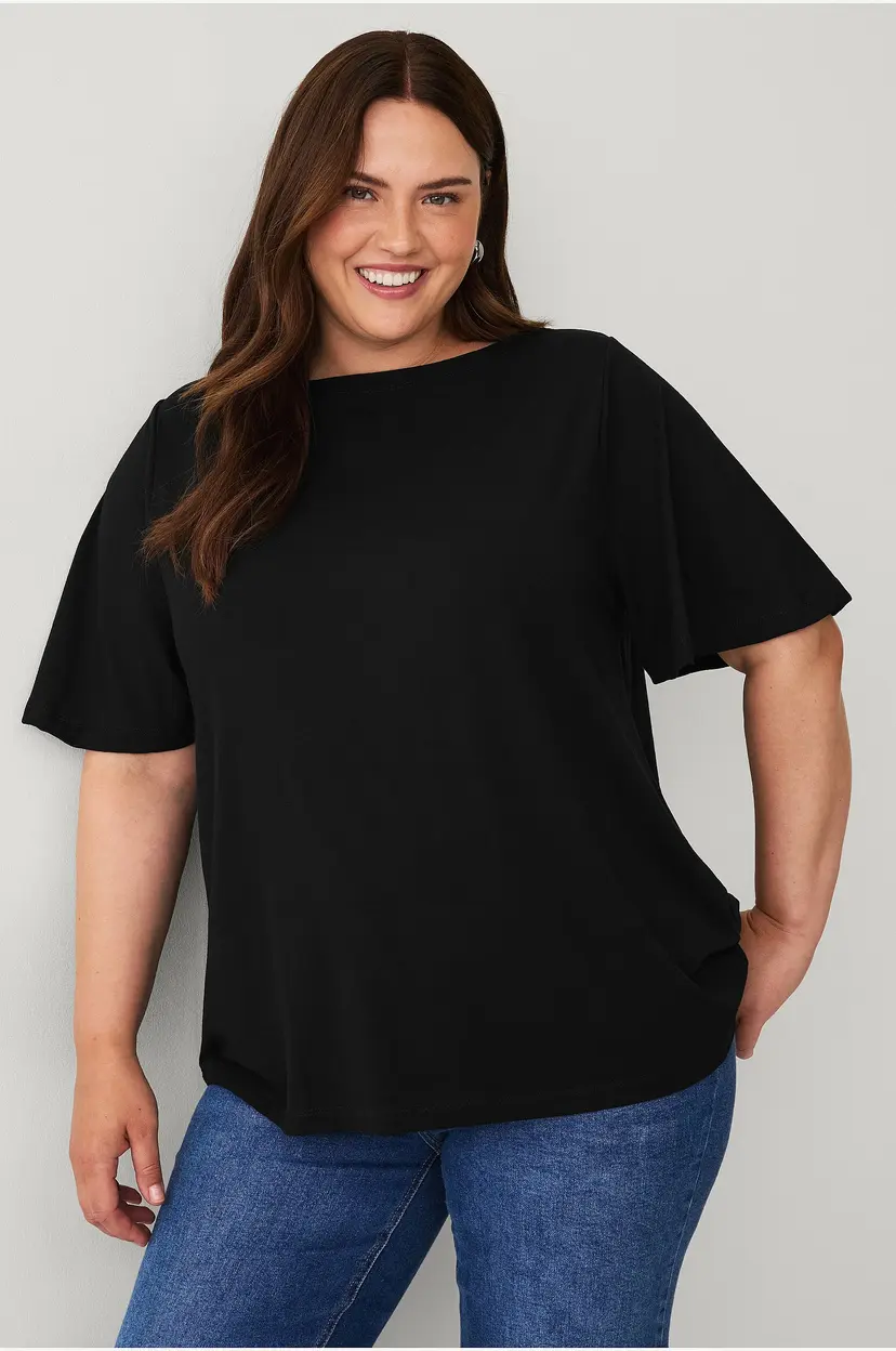 Ellos Plus collection Topp med båthals - Svart