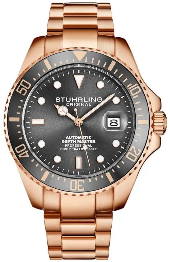Stührling Original Stührling Original Herreklokke 3940.5 Aquadiver Grå/Rose-gulltonet
