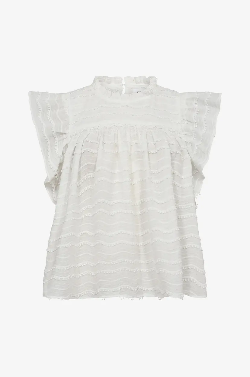 Co'couture Bluse WavedingCC Top - Hvit