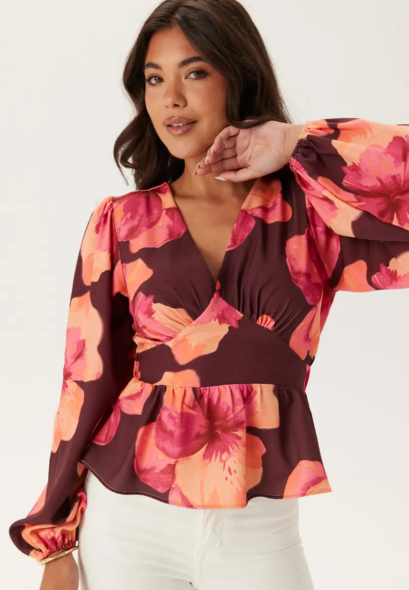 Bubbleroom V-neck L/S Blouse