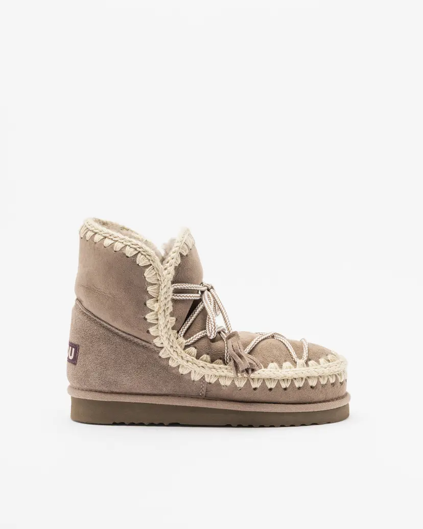 Mou Mou Eskimo 18 Scoubidoo Lace Taupe Ankle Boots