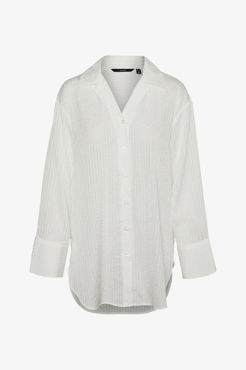Vero Moda Lang skjorte vmOdana LS Long Shirt Wvn GA - Hvit