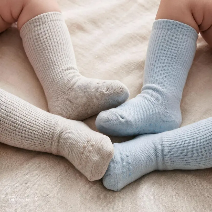 Nordic Kids Nordic Kids - Sokker Bambus 2pk Anti-Skli Blå/ Grå