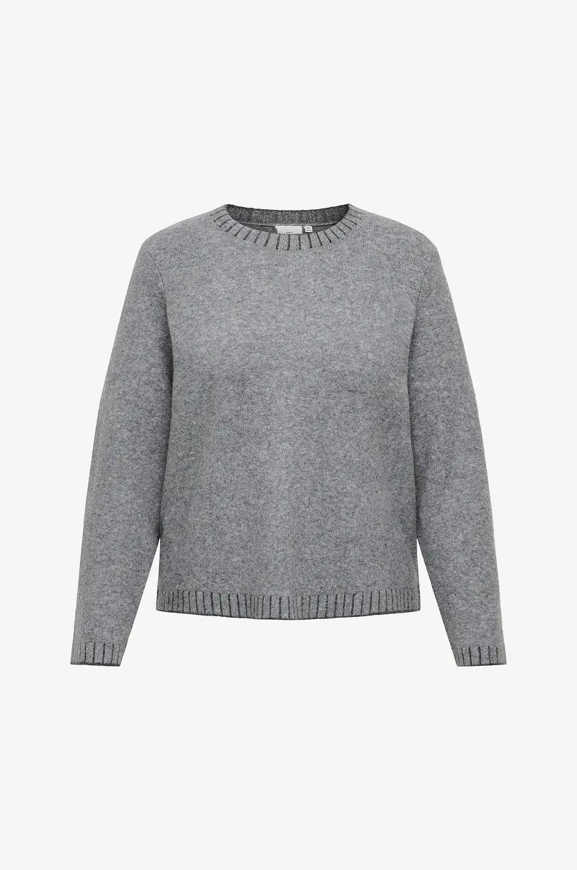 Only Carmakoma Genser carFina LS Stitch O-neck Knt - Grå