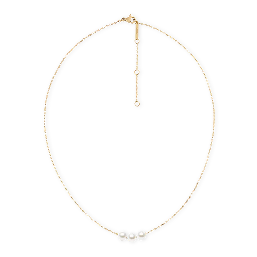 Daniel Wellington Gold Necklace Pearl Trio | DW