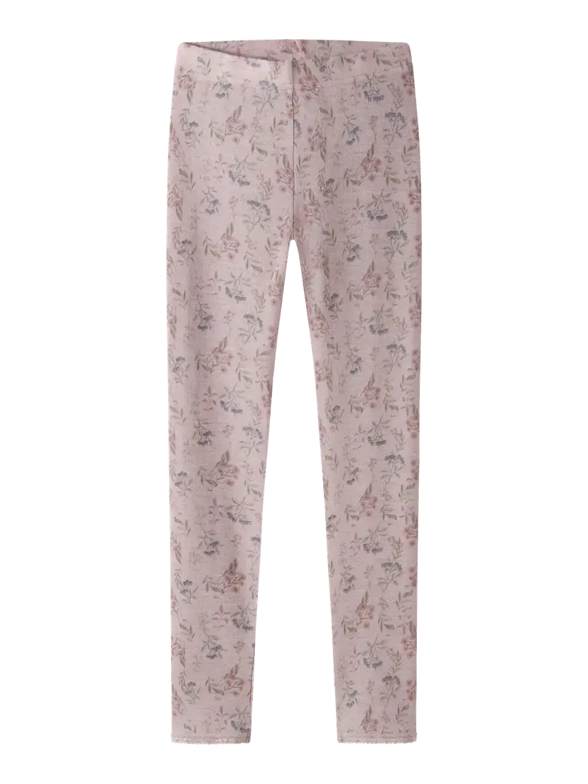 NAME IT Ullleggings "WANG" Kids Violet Ice Blomster