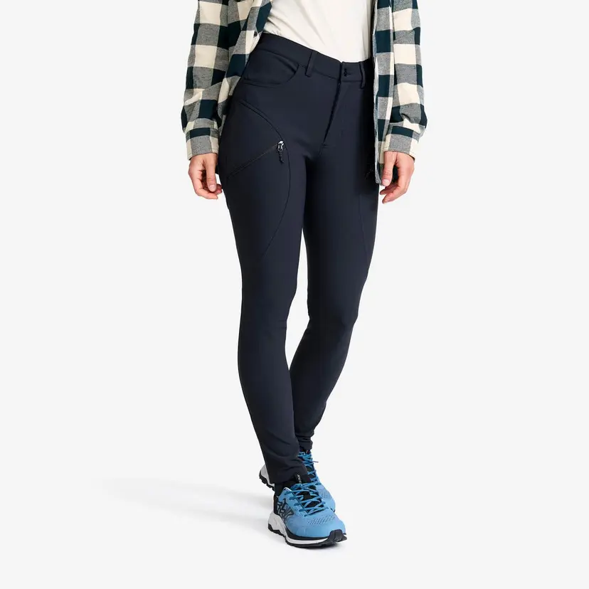 RevolutionRace Bouncer Highwaist Jeans Dame Dark Sapphire