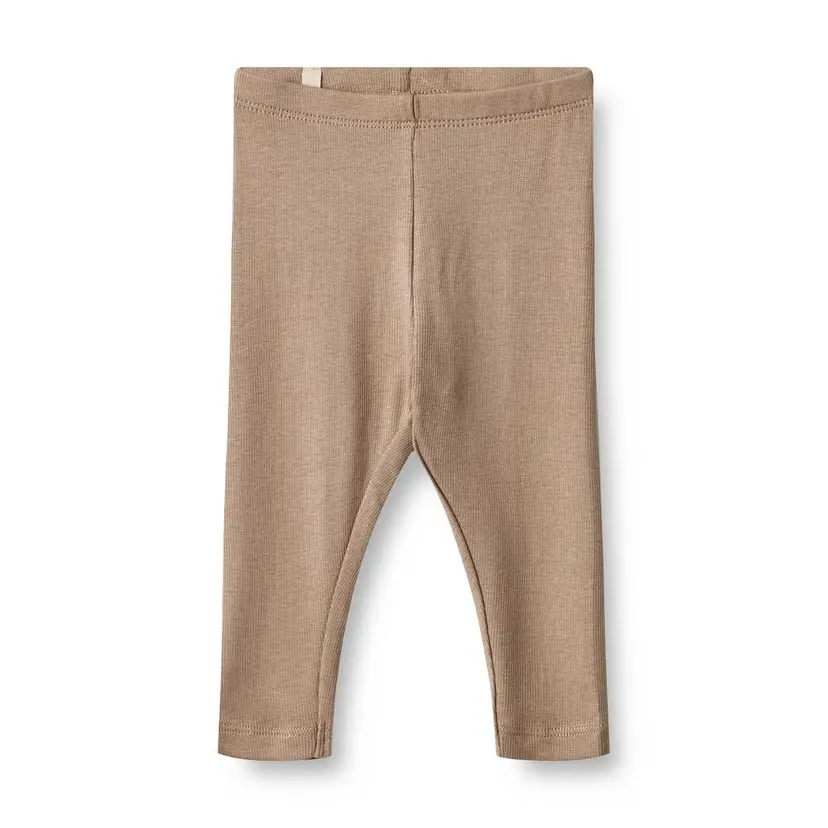 Wheat Wheat Rib Leggings Maddy Soft Brown (80 / 1 år)
