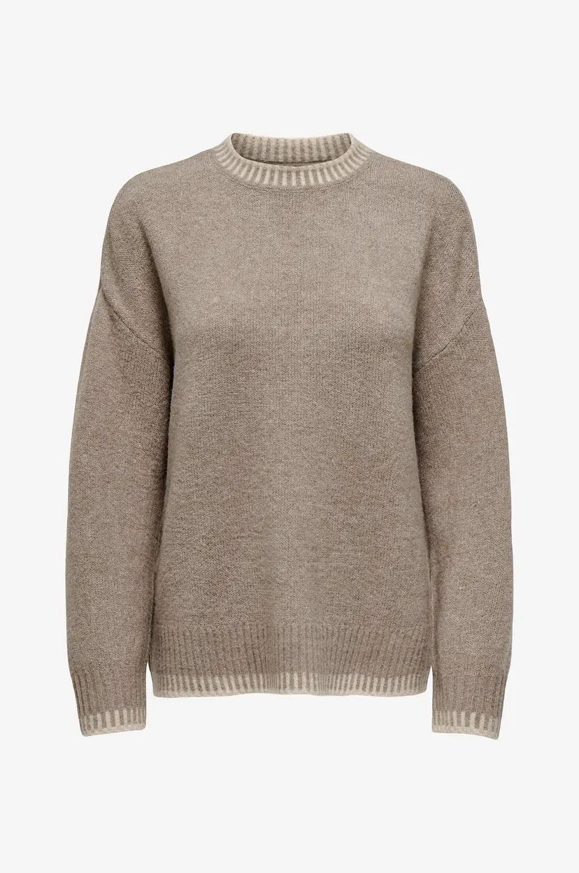 ONLY Genser onlSilma LS Stitch Mock Neck Knt - Brun