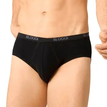 Sloggi Sloggi 2P For Men Basic Midis Svart bomull Large Herre
