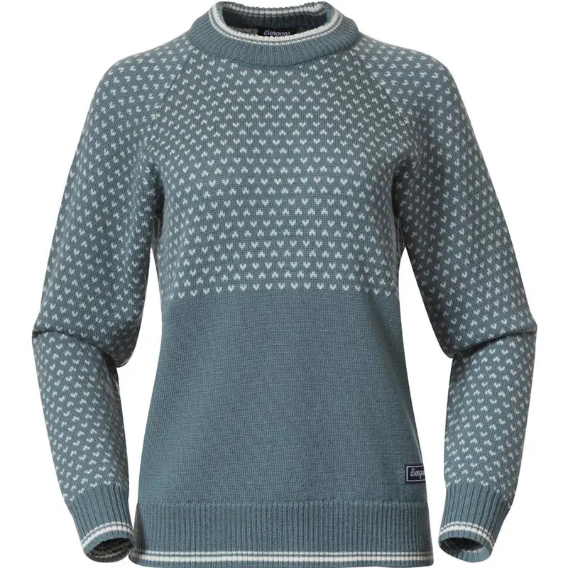 Bergans Bergans Alvdal Wool Jumper Women Grey Sage/Vanilla White