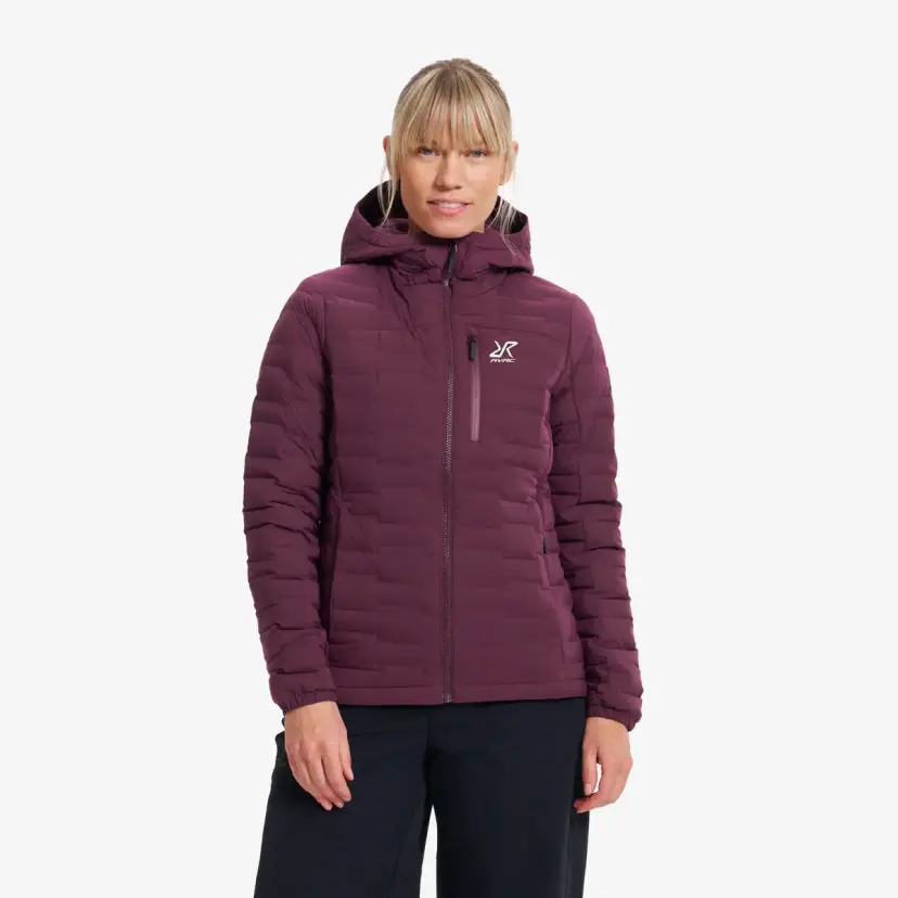 RevolutionRace Flex Stretch Hooded Down Jacket Dame Winetasting