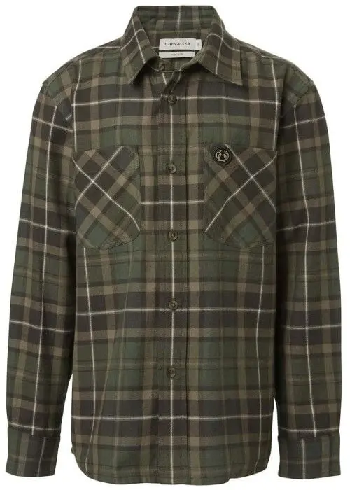 Chevalier Chevalier Junior Teal Light Flannel Shirt Hemlock Green Checked