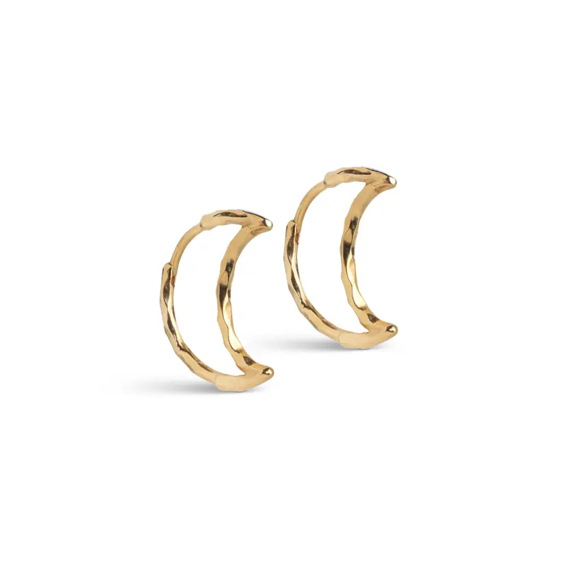 Enamel Enamel - Organic Moon Medium Hoops i forgyldt - E486GB