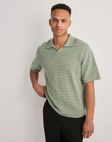 Jack & Jones Jack & Jones Jornantucket Knit Split Neck Polo S Kortermet poloskjorte Grønn