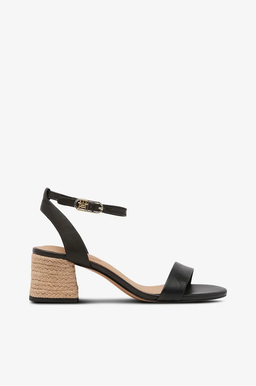 Tommy Hilfiger Sandaletter Leather Ankle Strap Espad Sandal - Svart