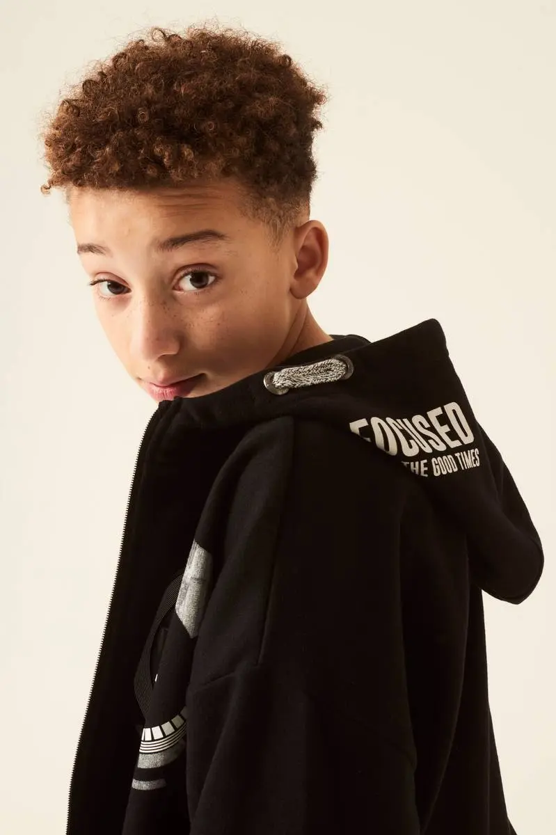 Garcia Garcia S23465 Boys Hoodie Off Black (140/146 : 10-11 år)