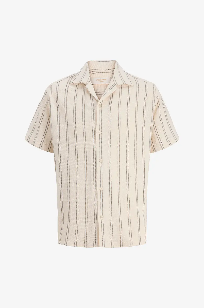 Jack & Jones Skjorte jorCoba Stripe Resort Shirt SS SN - Hvit