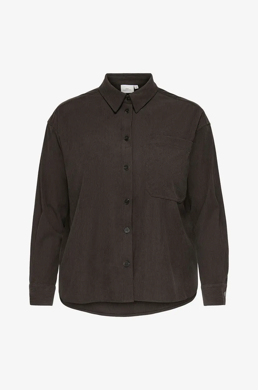 Only Carmakoma Manchester-skjorte  Carlayla L/S Button Corduroy Shirt - Brun