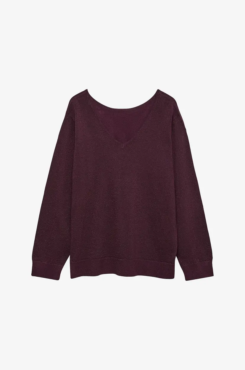Vero Moda Curve Pullover vmChappyglitter LS 2way Pull Boo CU - Rød