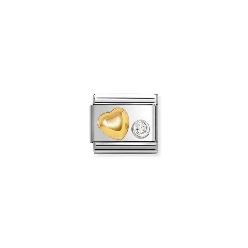 Nomination Raised Heart Cubic Zirconia White