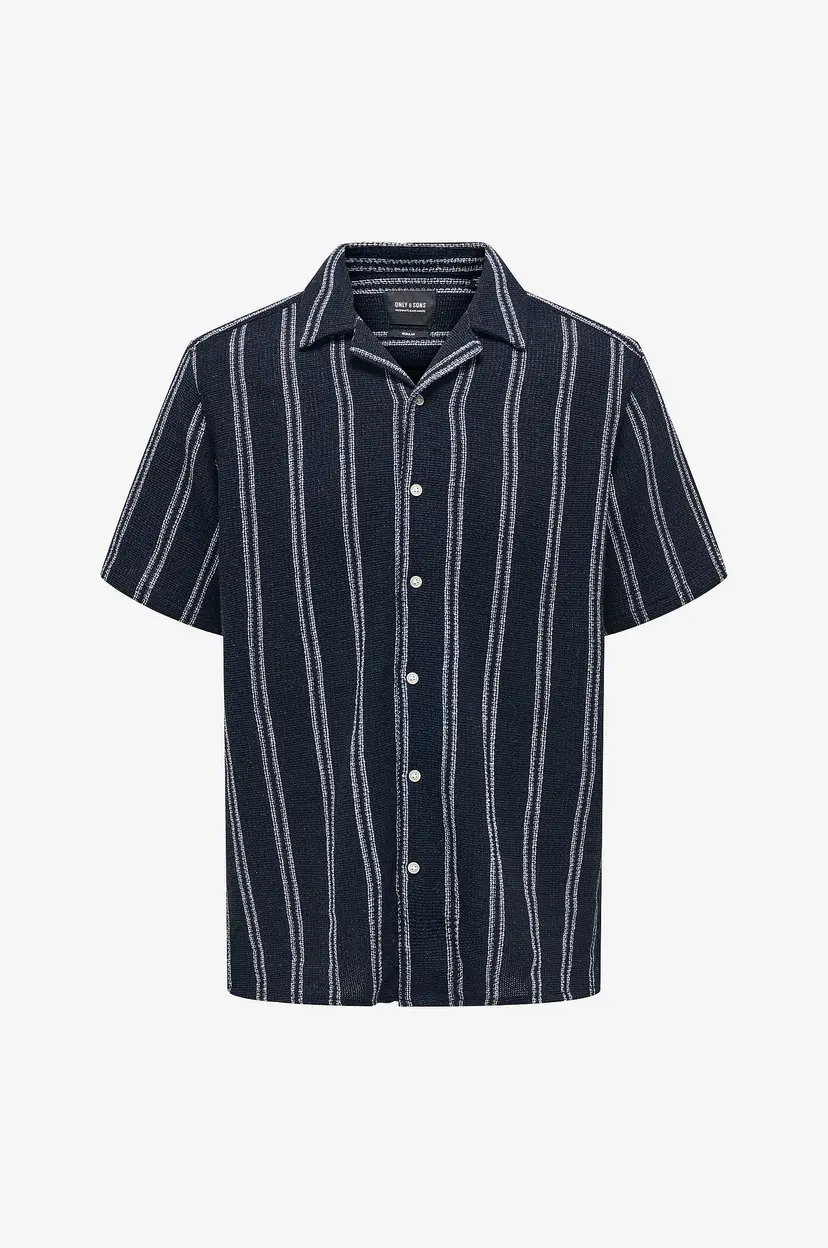 Only & Sons Skjorte onsTrev Life Reg Stripe SS Shirt - Blå