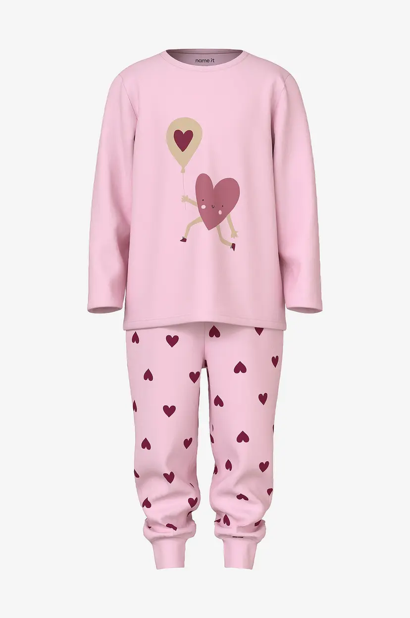 NAME IT Pysjsett nmfNightset Cutie Heart - Rosa