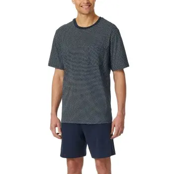 Schiesser Schiesser Comfort Essentials Short Pyjama Mørkblå bomull 3XL Herre