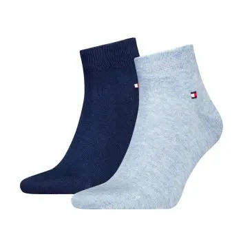 Tommy Hilfiger Tommy Hilfiger Strømper 2P Men Quarter Sock Blå/Lysblå Str 47/49 Herre