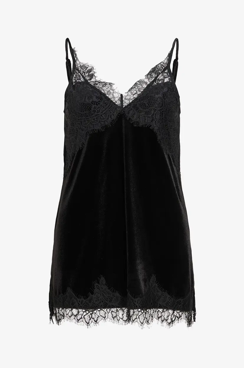 Vila Singlet Vialindra Singlet Long Top/Vol/Bfs - Svart