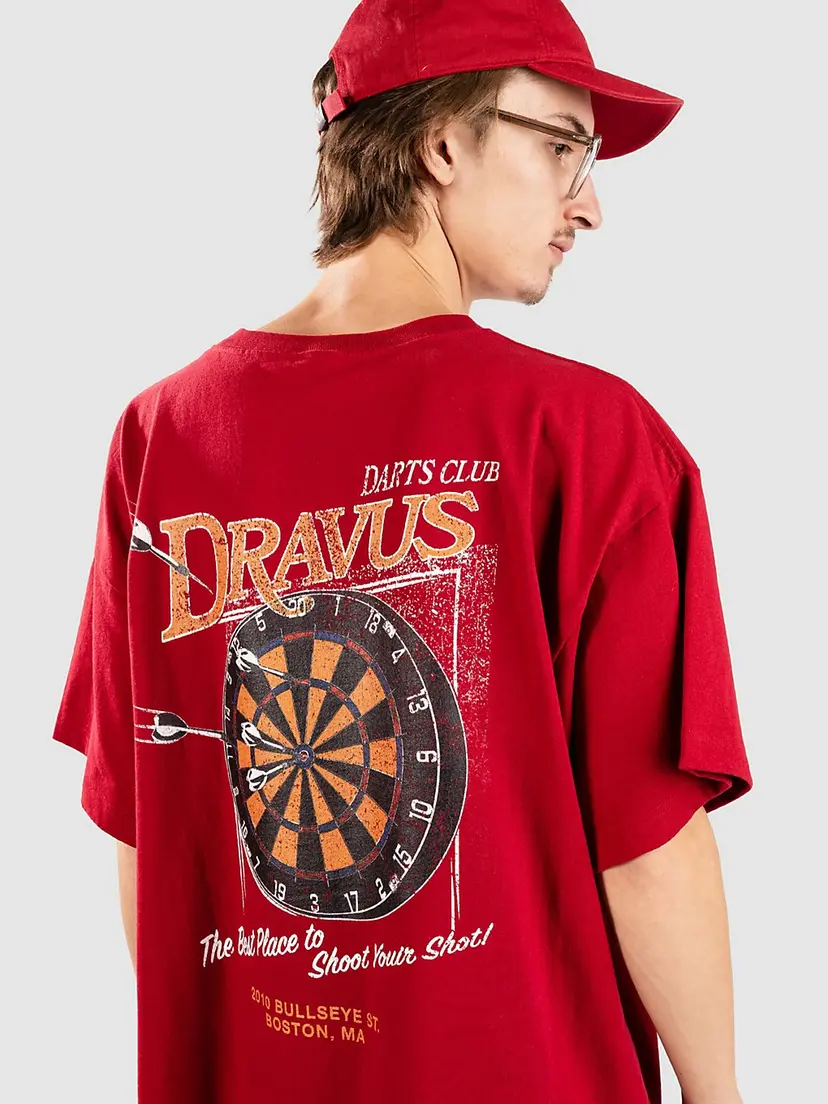 Dravus Dravus Darts Club Boxy T-skjorte rød
