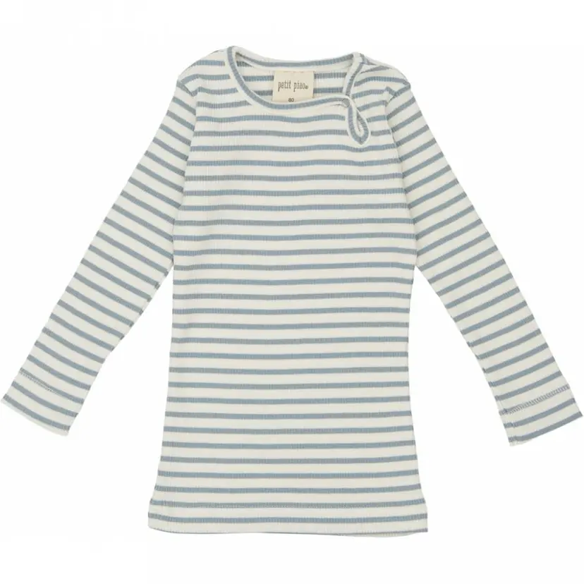 Petit Piao Mint Grønn Stripete Petit Piao LS T-shirt Genser (74 / 9 mnd)