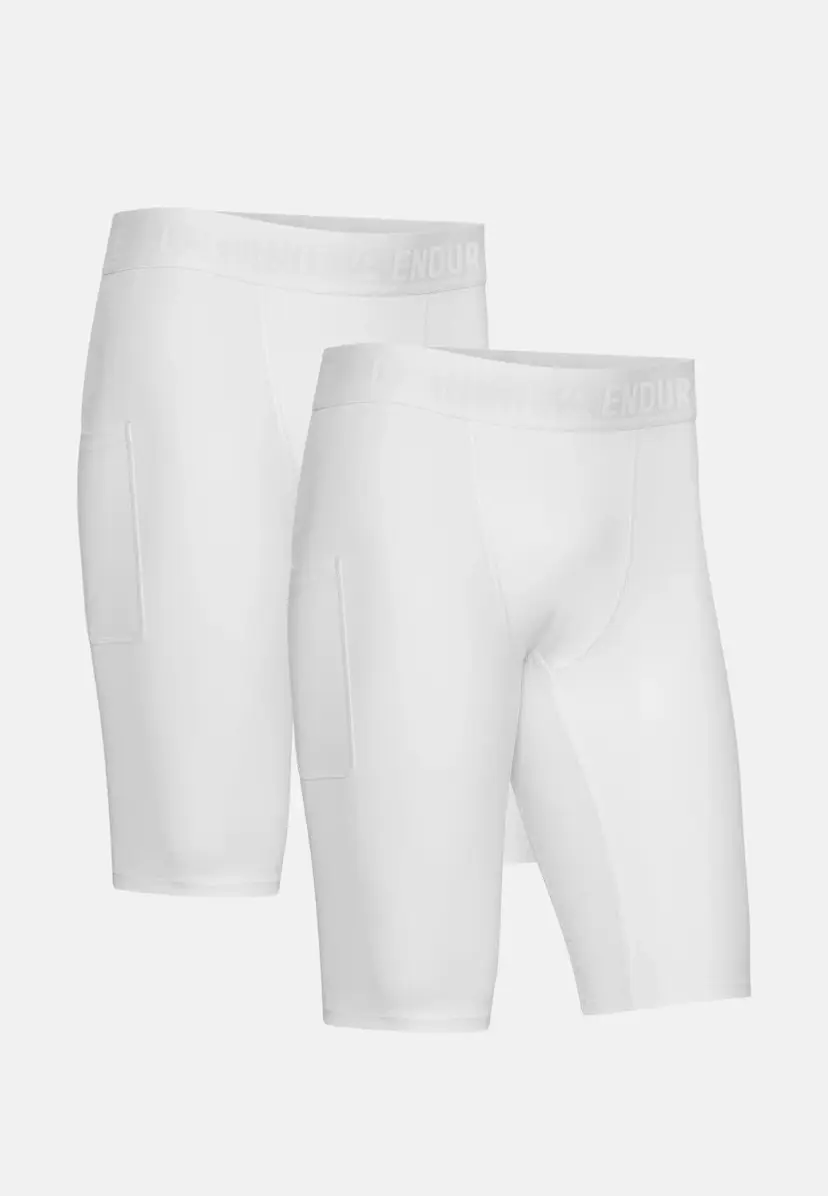 DANISH ENDURANCE KOMPRESSIONSSHORTS fra DANISH ENDURANCE, Hvid, M, Elastisk, Ventilerende, Komfortabel