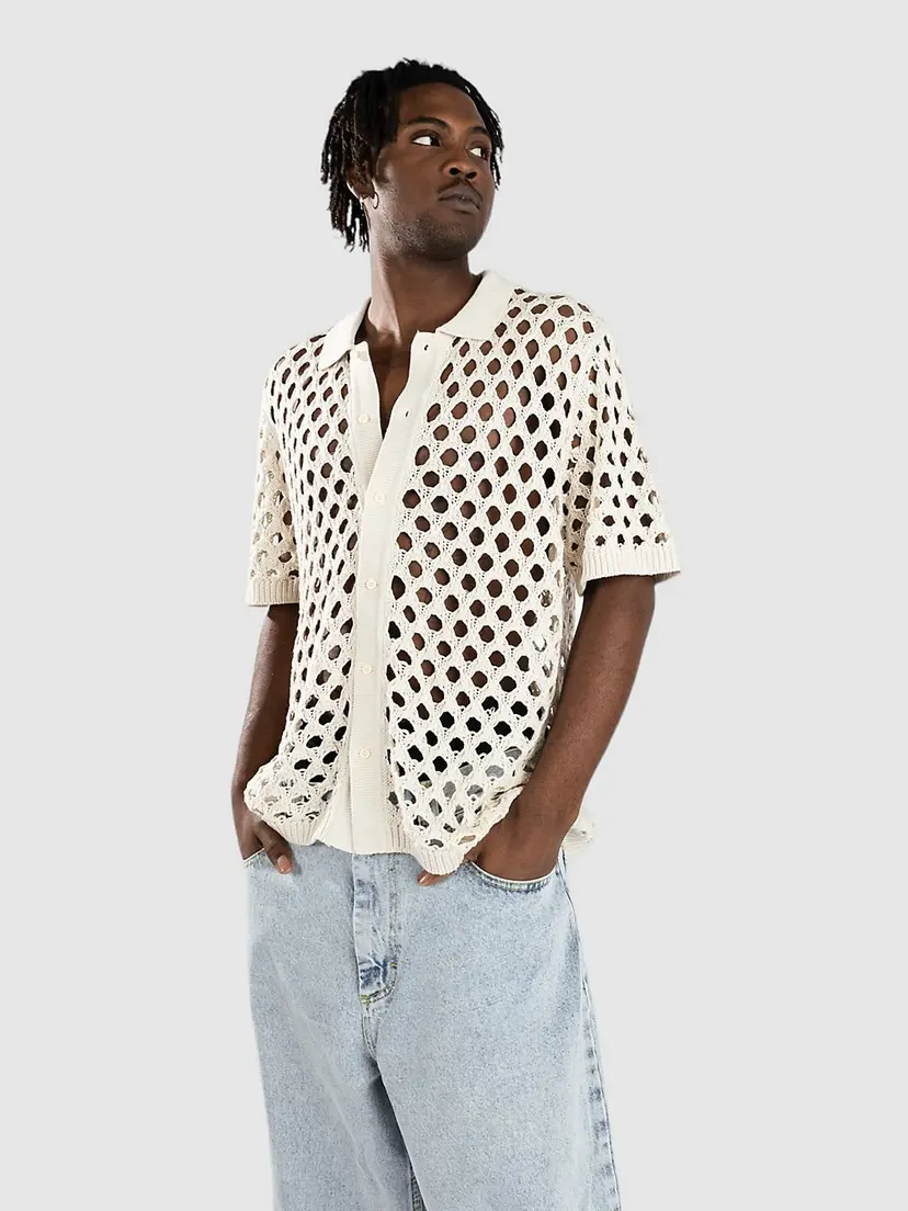 Monet Skateboards Monet Skateboards Reed Crochet Button Up Skjorte
