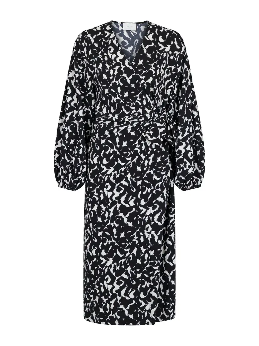 Neo Noir Onasis Graphic Wrap Dress