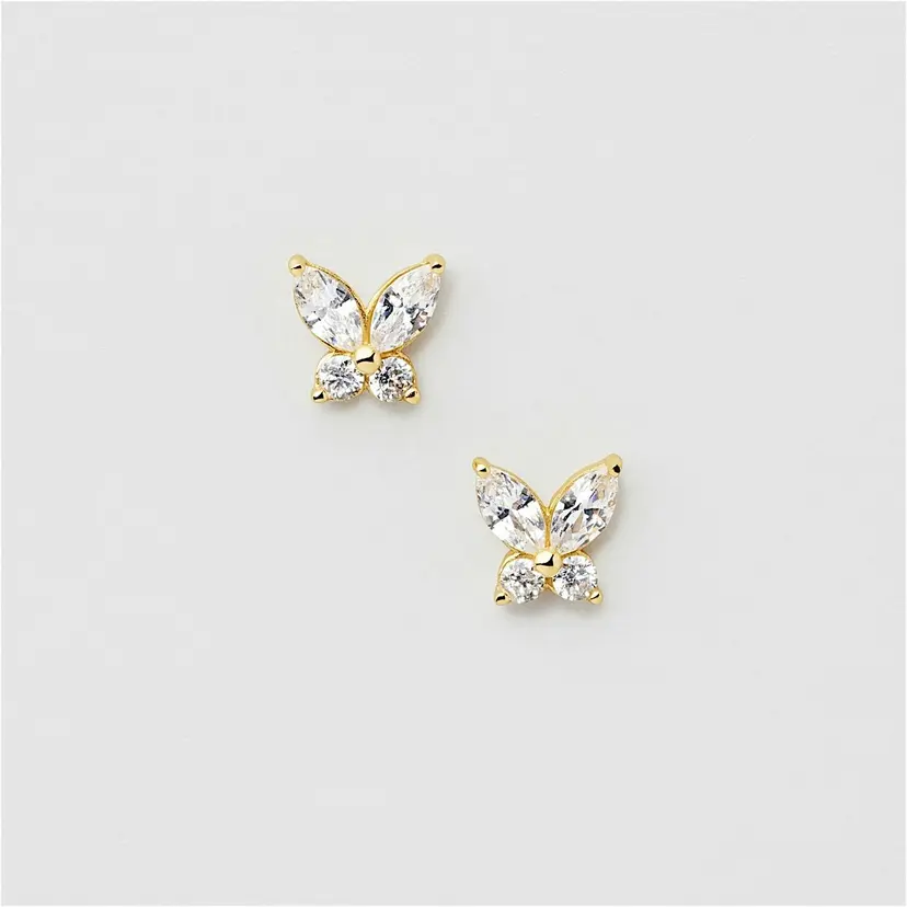 Safira Clear Butterfly Studs