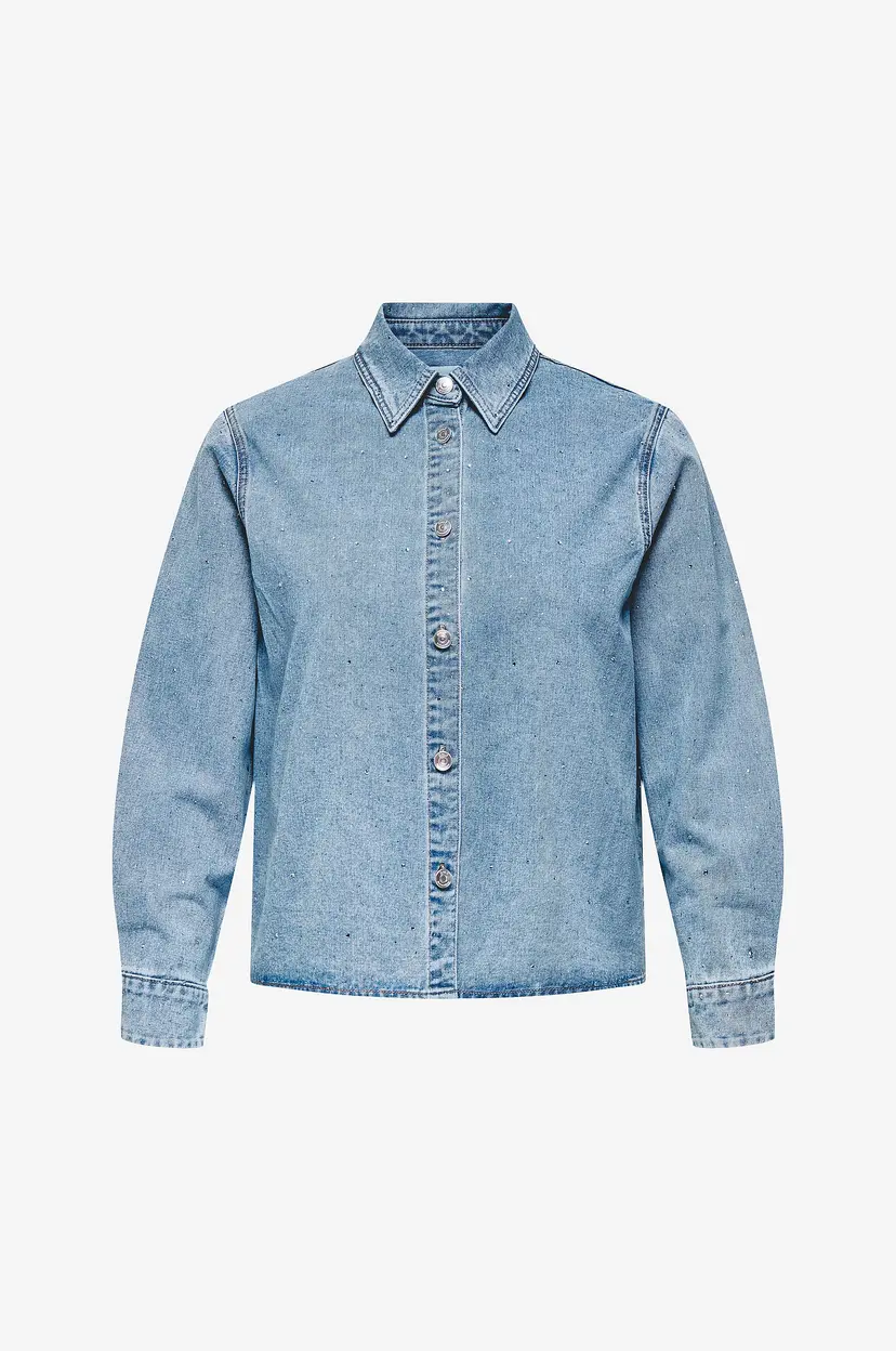 Only Carmakoma Denimskjorte carMaggiemay L/S Rhines - Blå