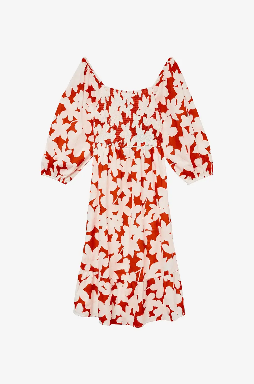 Vero Moda Kjole vmDicthe 3/4 Square Calf Dress - Rød