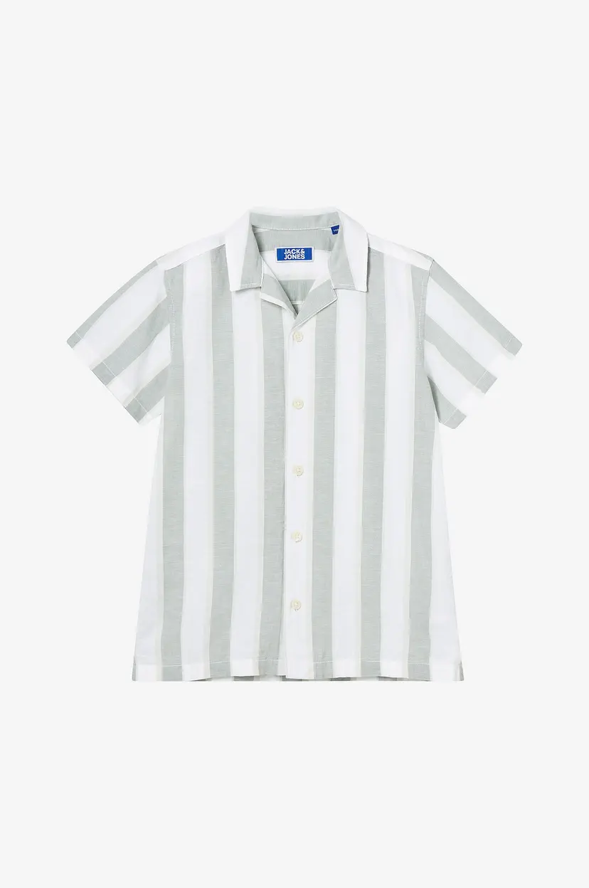 Jack & Jones Junior Skjorte jprccSummer Stripe Resort Shirt SS - Grønn