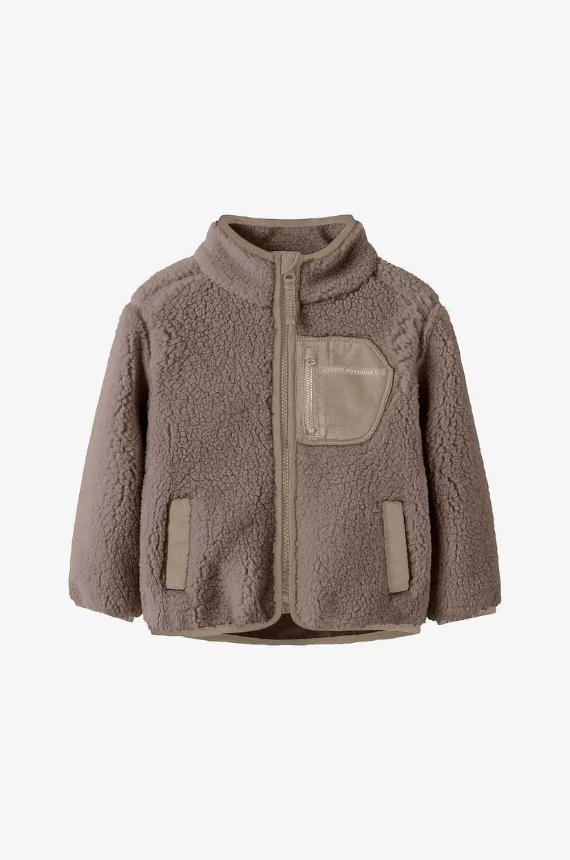 NAME IT Fleecejakke Nmnmattia Sherpa Jacket Pb1 - Natur