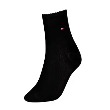 Tommy Hilfiger Tommy Hilfiger Strømper Women Premium Rib Short Socks Svart Str 39/42 Dame