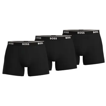BOSS BOSS 3P Cotton Stretch Boxer Brief Long Svart bomull Medium Herre